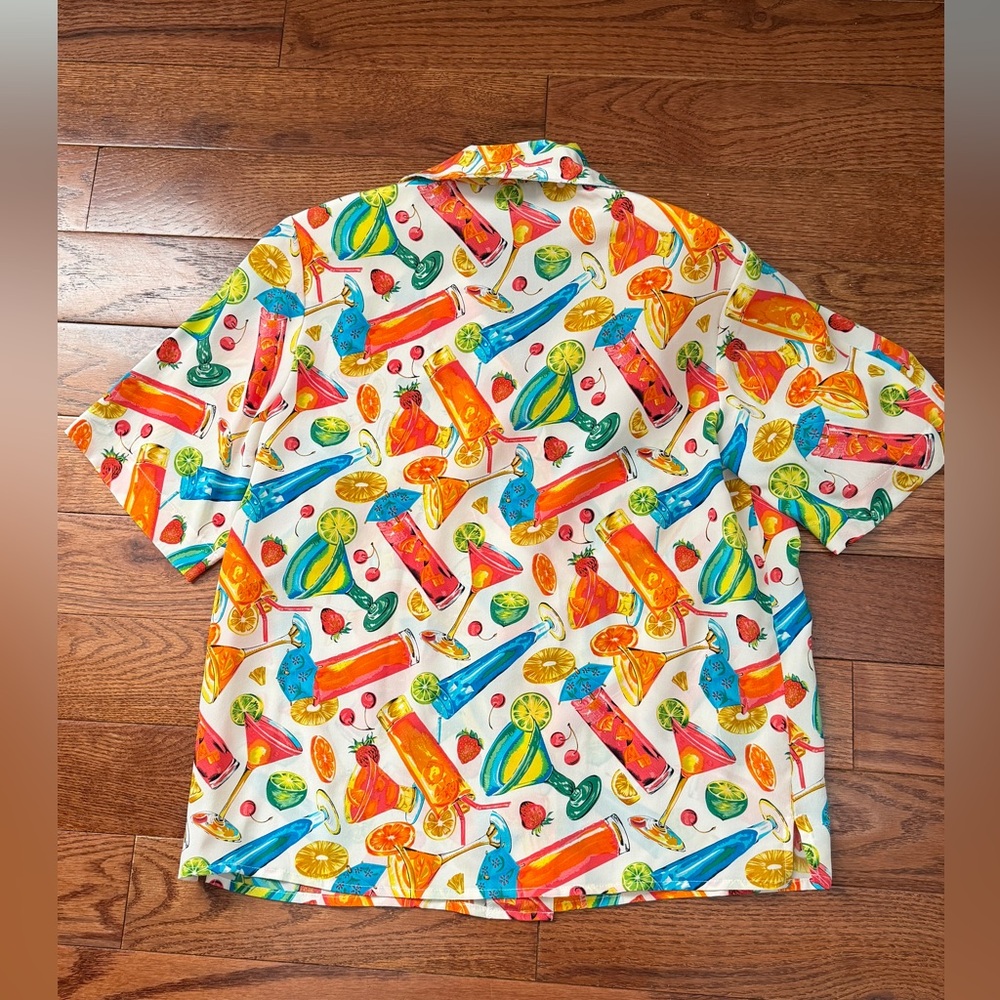 VTG 80s Ann May Silk Blouse Cocktail Button Up Short Sleeve Sz XS - Picture 5 of 11